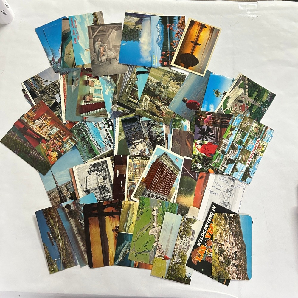 Vintage Postcard Lot Travel Landmarks Nature Religious Mid Century Kitsch Retro